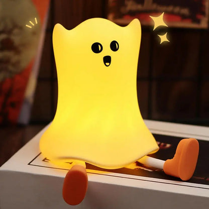Halloween Silicone Ghost Shaped Bedside Lamp With Touch Control Soft Glow For Water-resistant Decoration 5fdf5937 f3d3 489a b