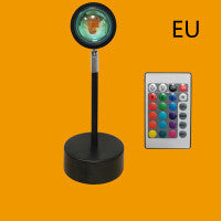Upgrade Rainbow Sunset Projector Lamp Atmosphere Light Home Coffee Shop Background Wall Decoration Remote Control Sunset Lamp