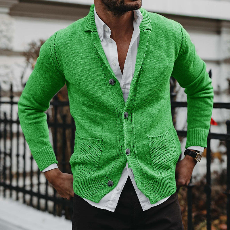 Solid V-neck Long Sleeve Pocket Knitted Sweater Coat 5fef0742 ca3f 4d8d 8504 23824c620f88