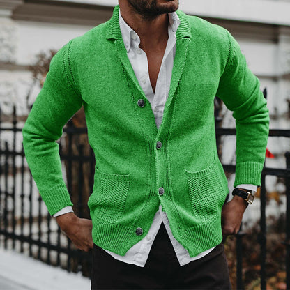 Solid V-neck Long Sleeve Pocket Knitted Sweater Coat 5fef0742 ca3f 4d8d 8504 23824c620f88