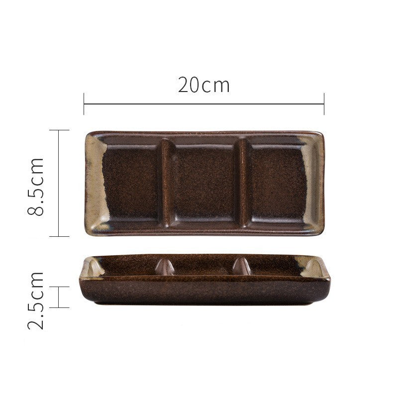 Japanese Three Grid Seasoning Dish With Dipping Material Ceramic Dish 5ff76ab3 c91c 4f8b b90a 8af33b676ee8