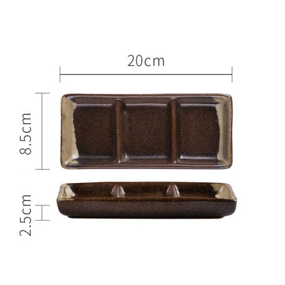 Japanese Three Grid Seasoning Dish With Dipping Material Ceramic Dish 5ff76ab3 c91c 4f8b b90a 8af33b676ee8