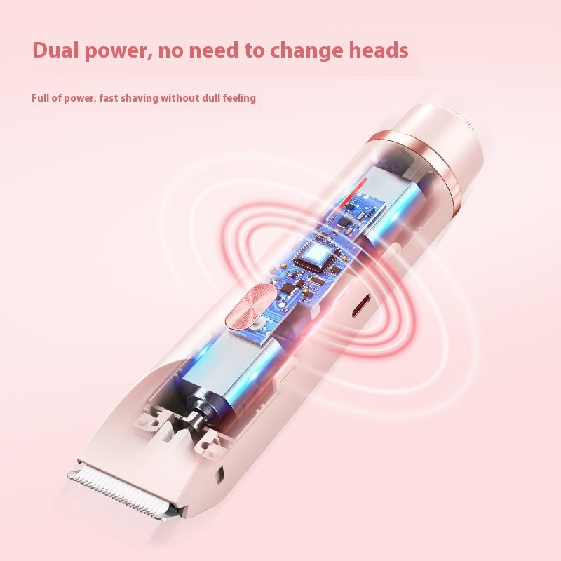 2 In 1 Hair Remover Women's Double Head Shaver Private Pubic Hair Trimmer Electric Razor Wet Dry Electric Body Hair - HD Wireless Product #6