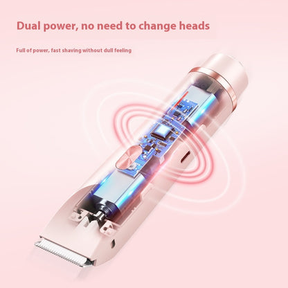 2 In 1 Hair Remover Women's Double Head Shaver Private Pubic Hair Trimmer Electric Razor Wet Dry Electric Body Hair - HD Wireless Product #6