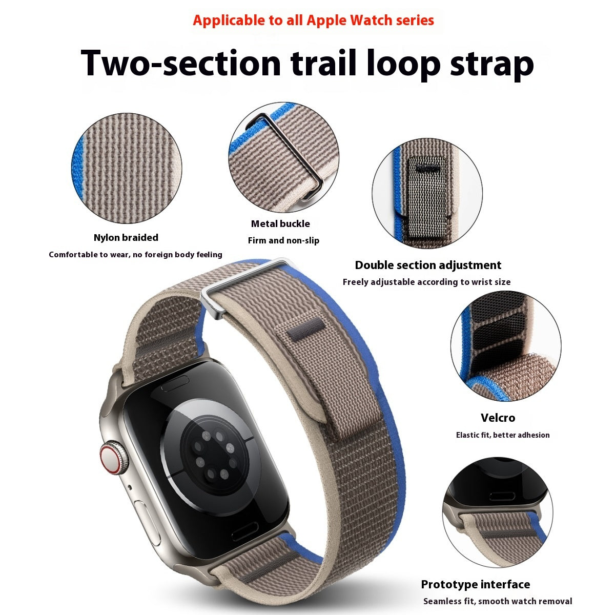 Suitable For Watch Band Wild Trail Loop Nylon Two-section Modified 602ea66c fc1f 4bc1 a1f1 4bf46eb26d4e