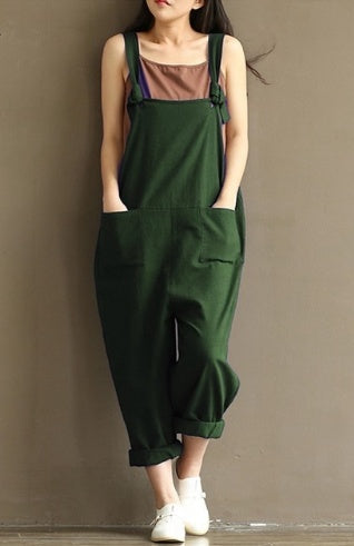 Women's Casual Trousers With Brushed Cotton Suspenders 604161527585