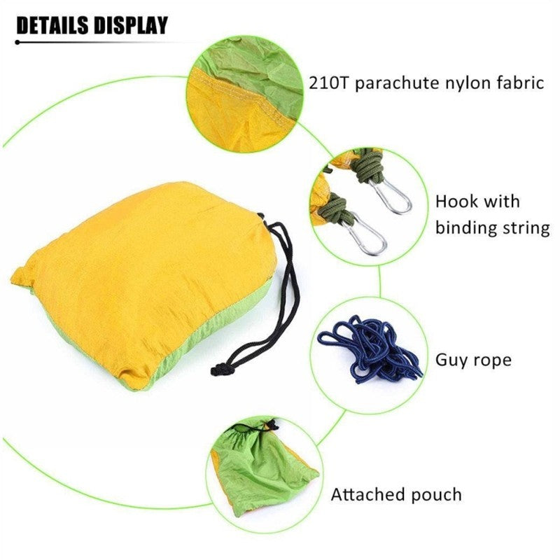 Backpacking Hammock - Portable Nylon Parachute Outdoor Double Hammock 604999090314