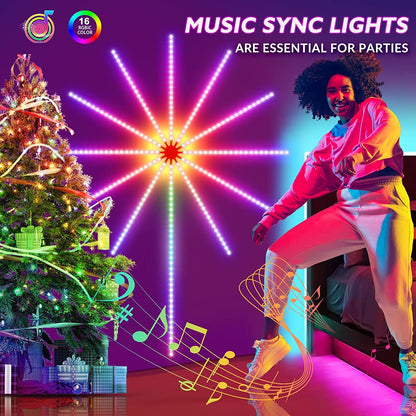 Firework Lights LED Strip Music Sound Sync Color Changing Remote Control LED Firework Light For Room Party 604dd9af 82e3 4130