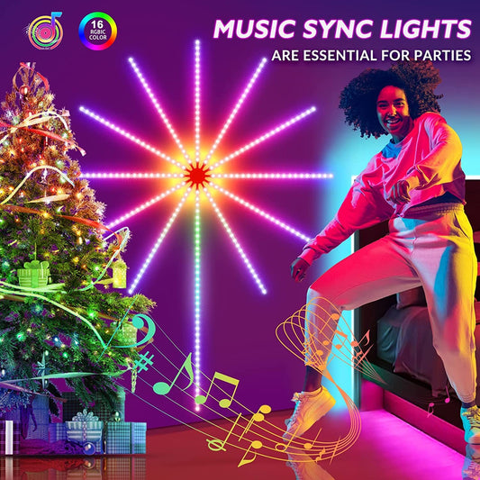 Firework Lights LED Strip Music Sound Sync Color Changing Remote Control LED Firework Light For Room Party 604dd9af 82e3 4130