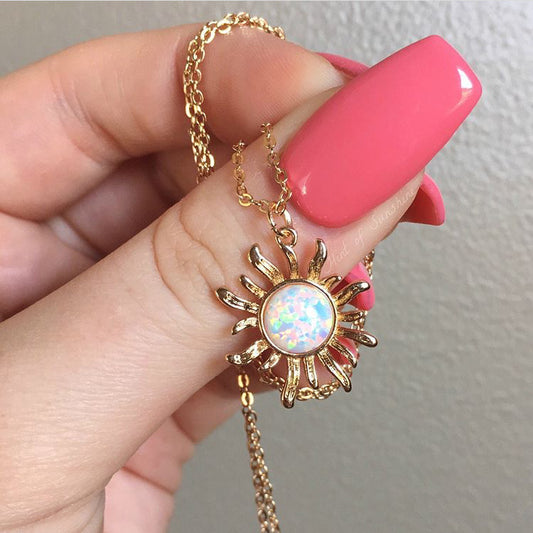 Sun flower opal necklace 6061274283994