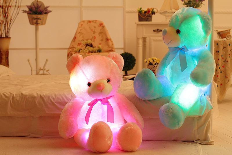 Creative Light Up LED Teddy Bear Stuffed Animals Plush Toy Colorful Glowing Christmas Gift For Kids Pillow 6062343118923