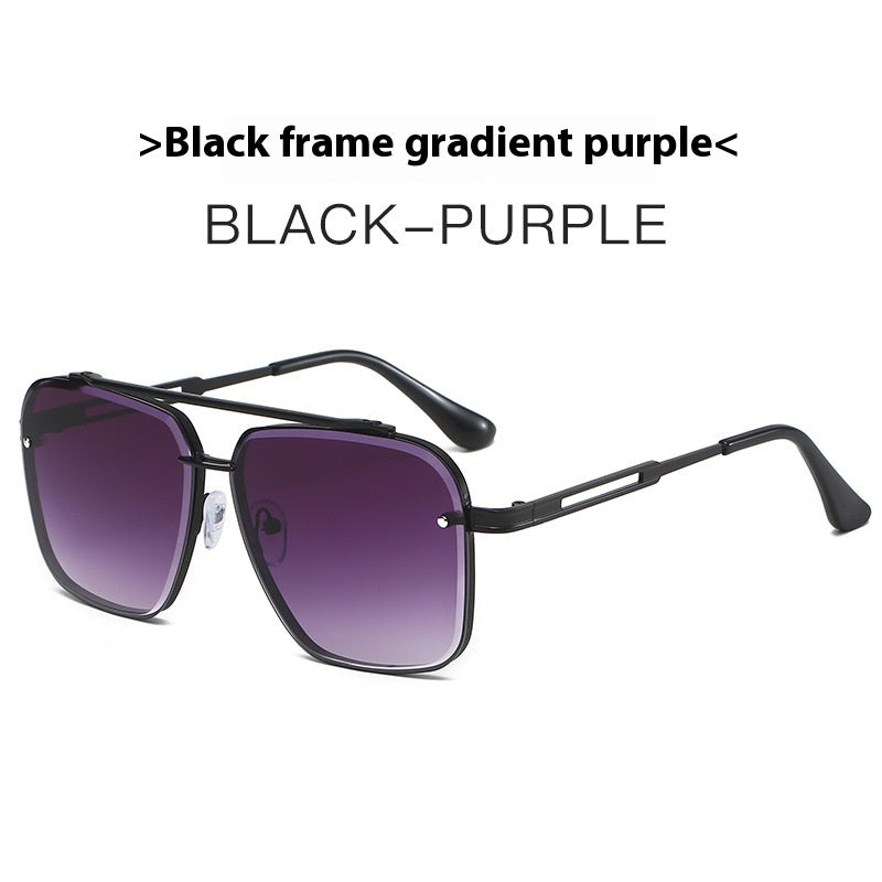 Men's Double Beam Trimmed Metal Box Sunglasses 607d73f9 ab35 4ffe 9e7f 7bfbc75282b7 trans