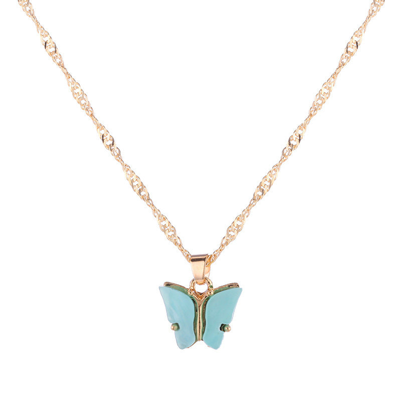 Fashionable colorful acrylic Butterfly Pendant 609575993583