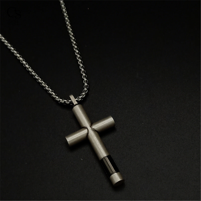 Hip Hop Retro Glossy Cross Titanium Steel Necklace 6098046e 096f 4062 add1 b1cf7fb7e133