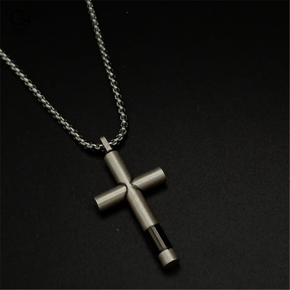 Hip Hop Retro Glossy Cross Titanium Steel Necklace 6098046e 096f 4062 add1 b1cf7fb7e133