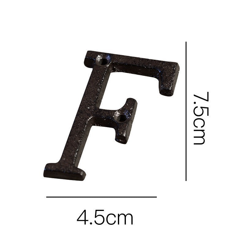European-style Retro Cast Iron Three-dimensional Wrought Iron 26 English Letters Door Number 60a2e252 f33a 454b a0d0 0fa5ba2c