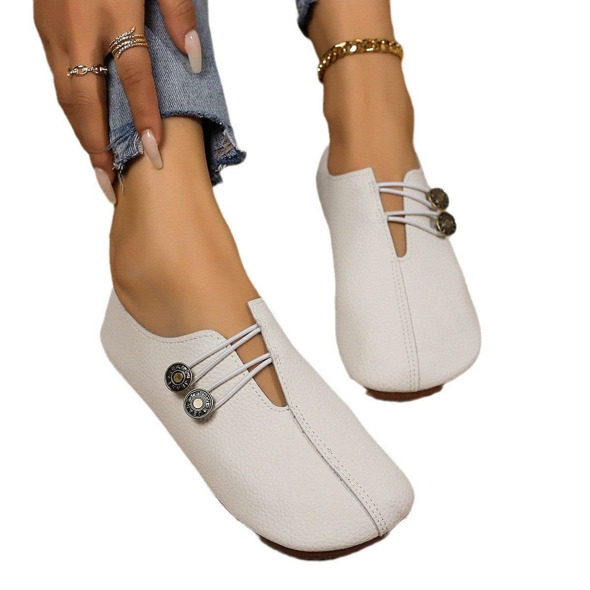 New Soft Leather Casual Autumn Low-cut Simple Plus Size Women's Shoes 60b676a3 6314 4b72 9964 0ea40180dcc8