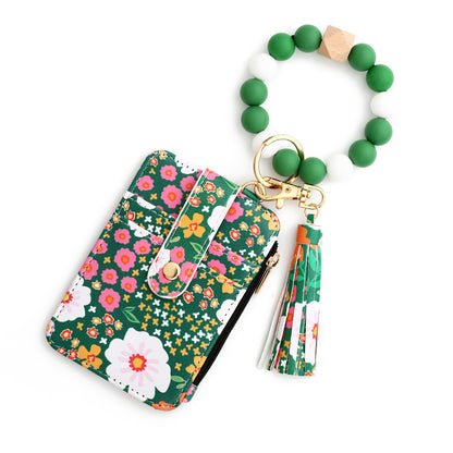 Women's Floral Print Leather Card Bag - 图片 13