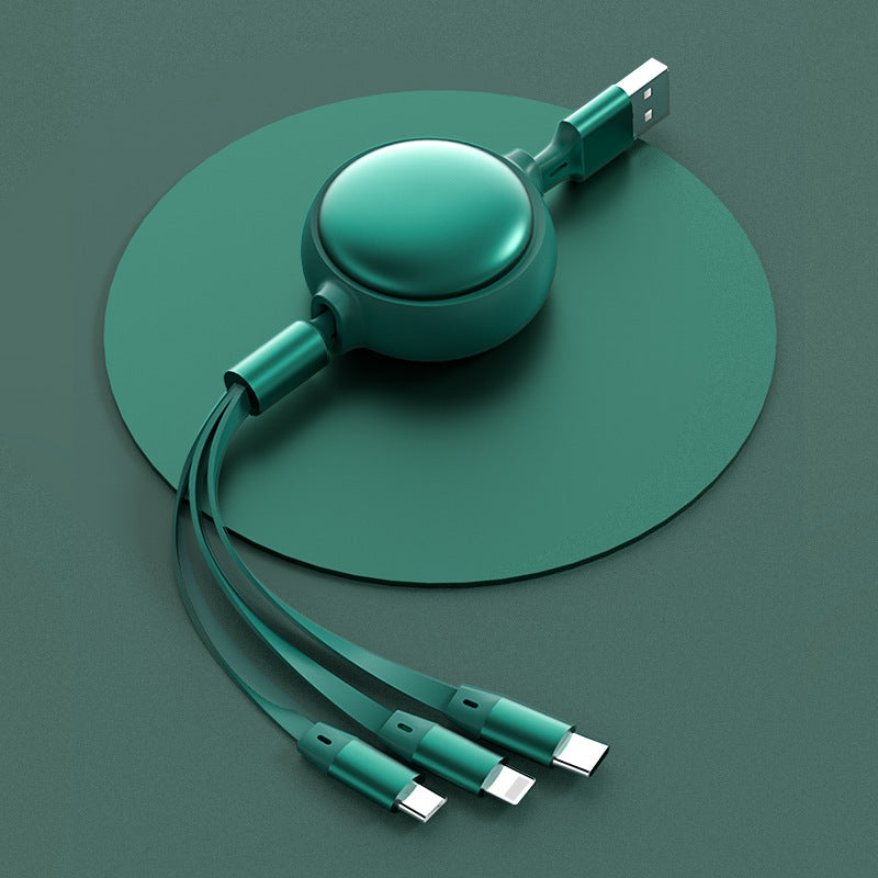 3 In1 USB Cable Micro USB Type C Cable 3 In 1 2.4A Retractable USB C Charging Cable - 图片 7