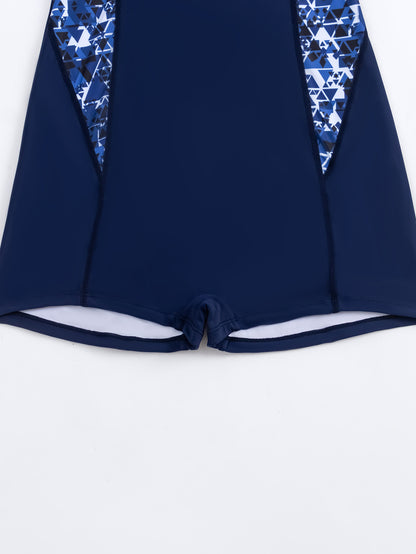 Swimsuit Printing Stitching Conservative Sports
