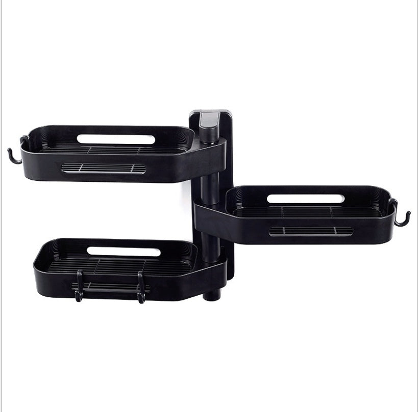 Rotating wall-mounted storage box kitchen bathroom toilet debris plastic punch-free storage finishing box 610197611114