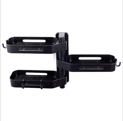 Rotating wall-mounted storage box kitchen bathroom toilet debris plastic punch-free storage finishing box 610197611114