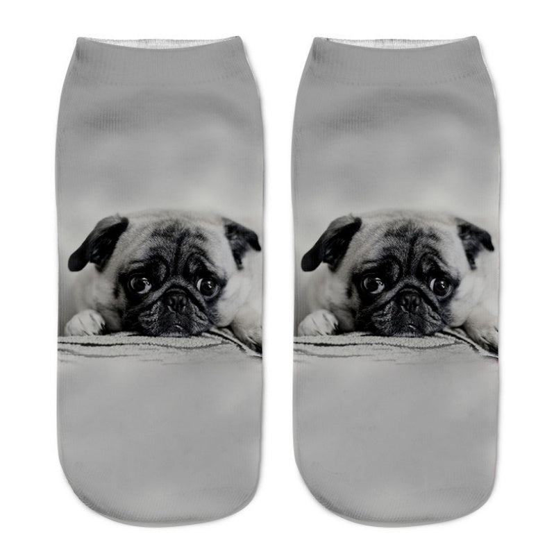 Popular Funny Unisex Short Socks 3D Cat Printed Anklet Socks Casual Socks 6102155037628