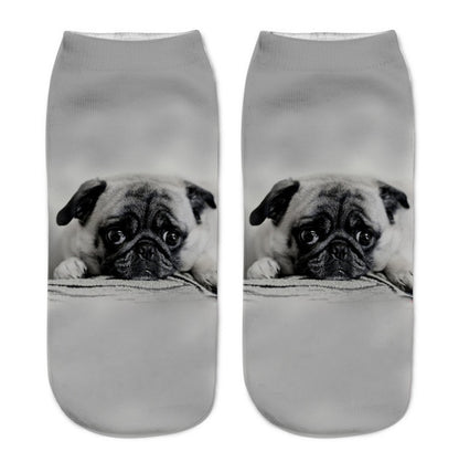 Popular Funny Unisex Short Socks 3D Cat Printed Anklet Socks Casual Socks 6102155037628