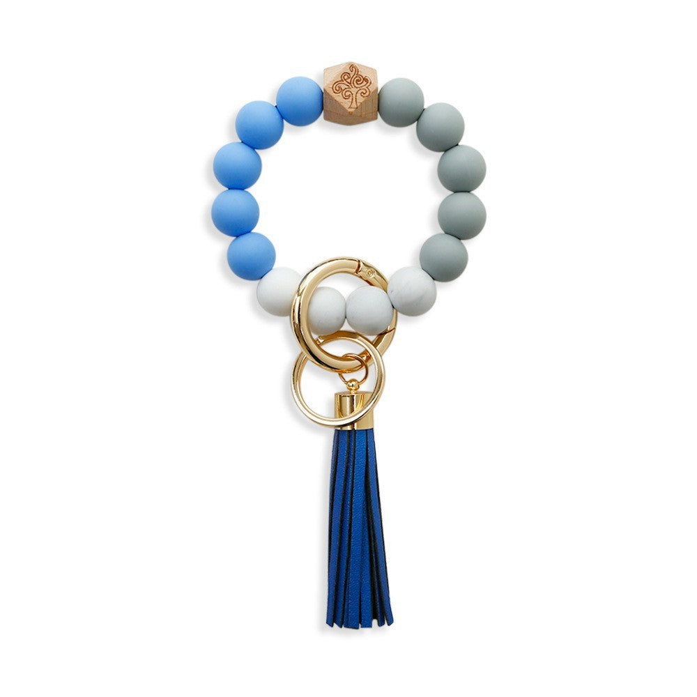 Silicone Wrist Keychain Handmade Beaded Leather Tassel Bracelet 6106a44a 4c2a 44ff 9e0a 3d9c046e8ee6