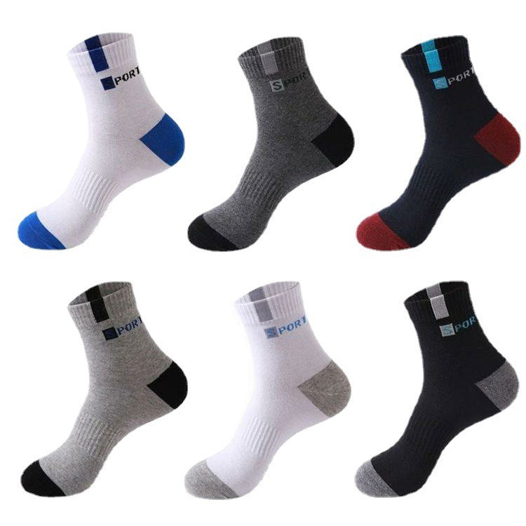 Men's Fashion Sports Breathable Sweat-absorbing Mid-calf Cotton Socks 610bf468 e6cb 47cf 8bf7 c6204c7d3345