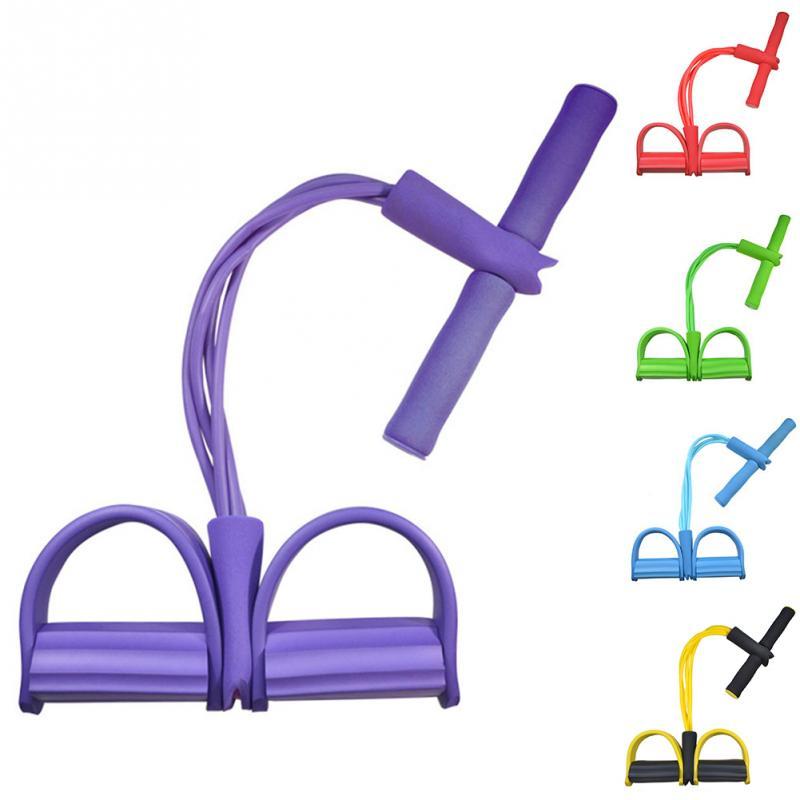 Natural Latex Foot Pedal Elastic Pull Rope with Handle Fitness Equipment Bodybuilding Expander 611722828640
