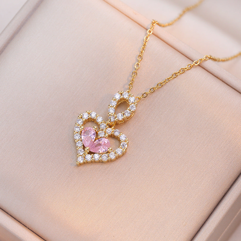 Exquisite Luxury Rhinestone Crystal Heart Pendants Necklaces For Women Party Jewelry Gifts Fashion Jewelry 6128a54c 8711 4de5