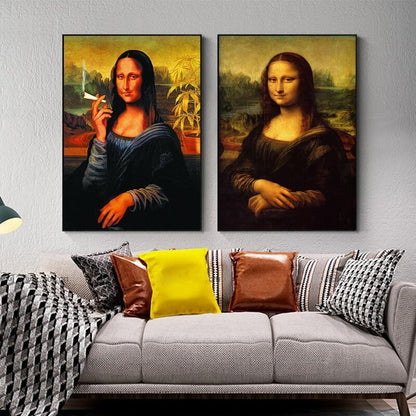 Da Vinci Mona Lisa spoofs canvas painting 615826987082