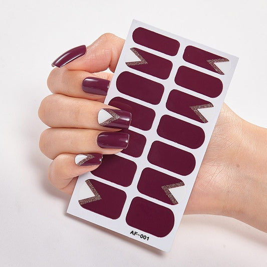 Solid Colors And Creative Nail Art Creative Women Salon Nail Decoration Fashion Nail Polish Nails Sticker Designer Nail Strip