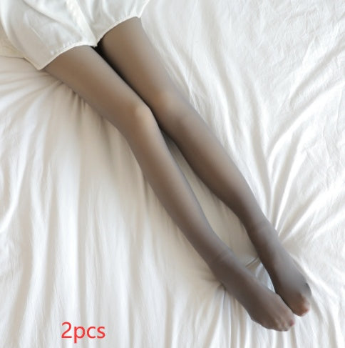 Fake Translucent Plus Size Leggings Fleece Lined Tights Fall And Winter Warm Fleece Pantyhose Women Fleece Lined Pantyhose Th