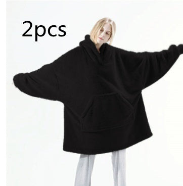 Hoodie Sweatshirt With Big Pocket Tops Sweater Comfortable Loose Double-Sided Fleece Thicker Wearable Blanket 616a4a2e 1682 4
