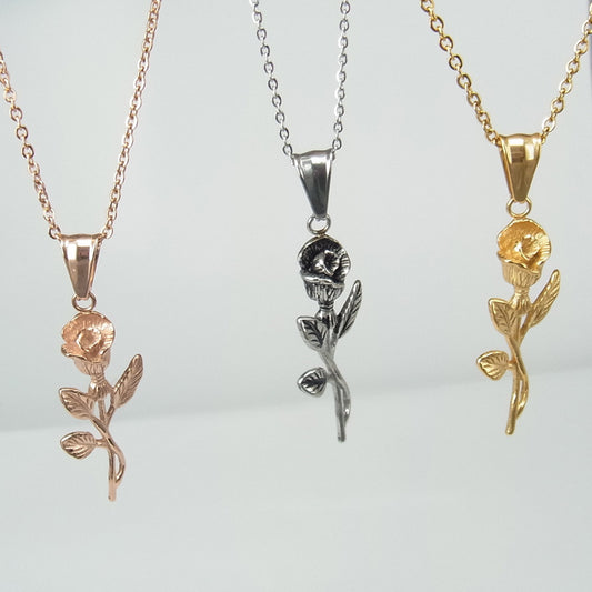 Stainless Steel Gold Roses Necklace For Men New Fashion Gold Cross Pendent With Chain Necklace Jewelry Men Necklace 617414960