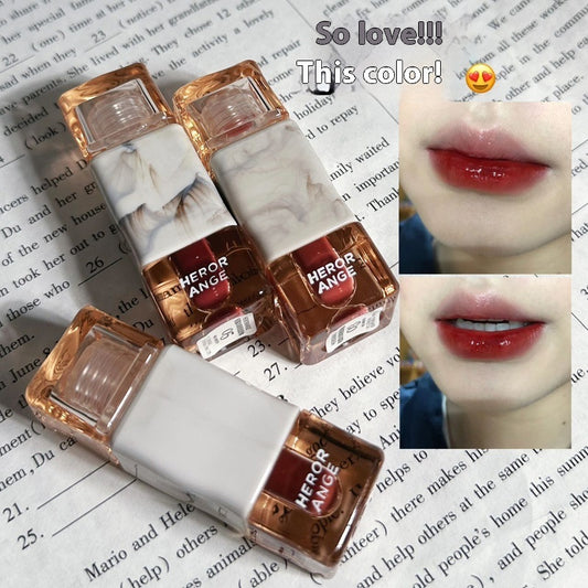 HERORANGE Light Dew Concentrated Mirror Lip Lacquer No Stain On Cup Thai Style