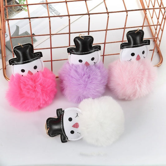 Stall Cute Snowman Fur Ball Keychain Pendant 618ea272 e702 4b35 bb6d d1be979f1a76