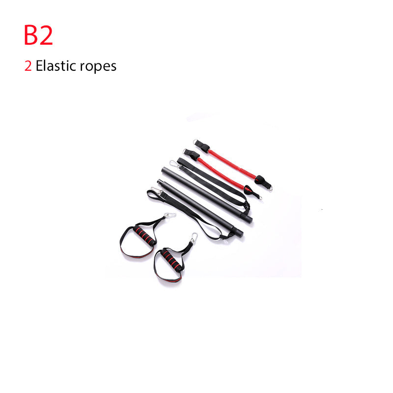 Body Workout Trainer Bar with Resistance Bands Rubber Buckles 619249686832