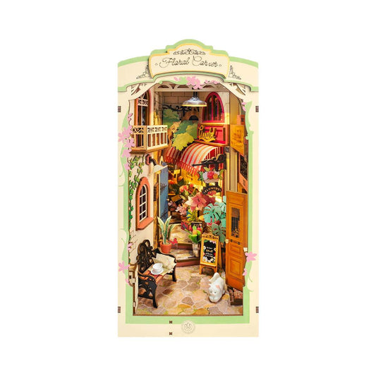 Rolife Floral Corner DIY Book Nook Shelf Insert Kit 3D Wooden Dollhouse For Gift 61b4b961 f0b5 493c b449 6e5af4fc3af9
