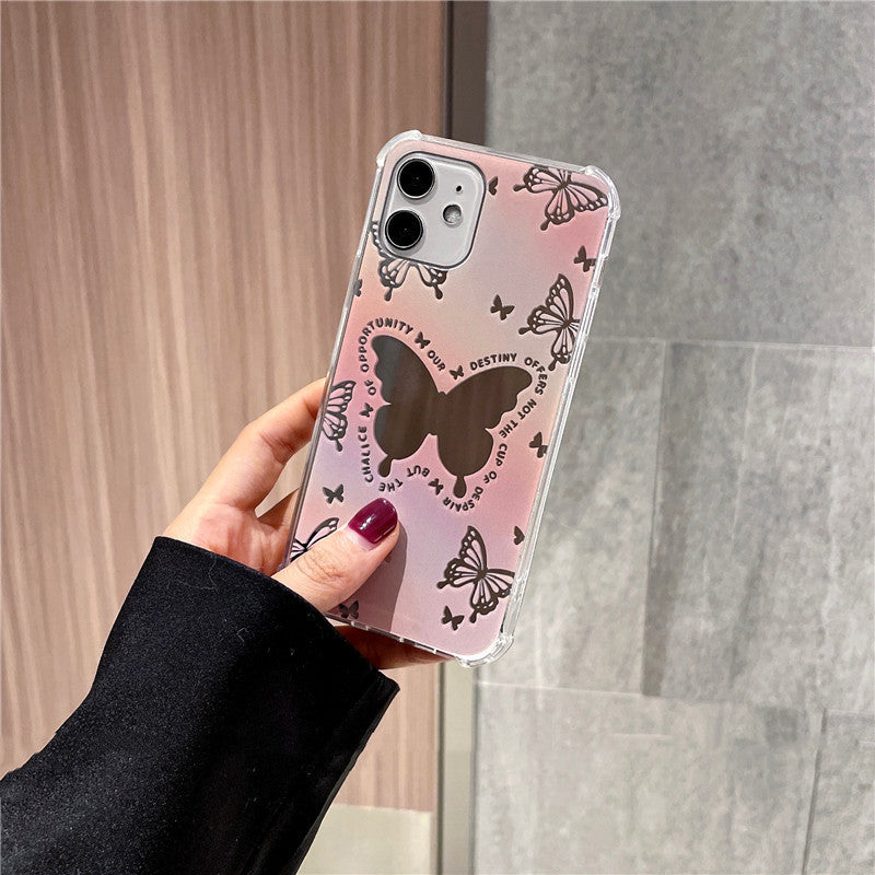 Mirror Butterfly Phone Anti-drop Soft Shell Silicone Case - 图片 4
