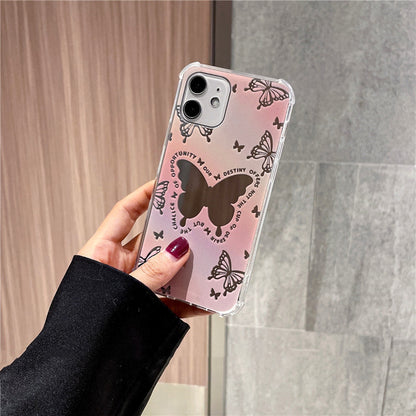 Mirror Butterfly Phone Anti-drop Soft Shell Silicone Case - 图片 4
