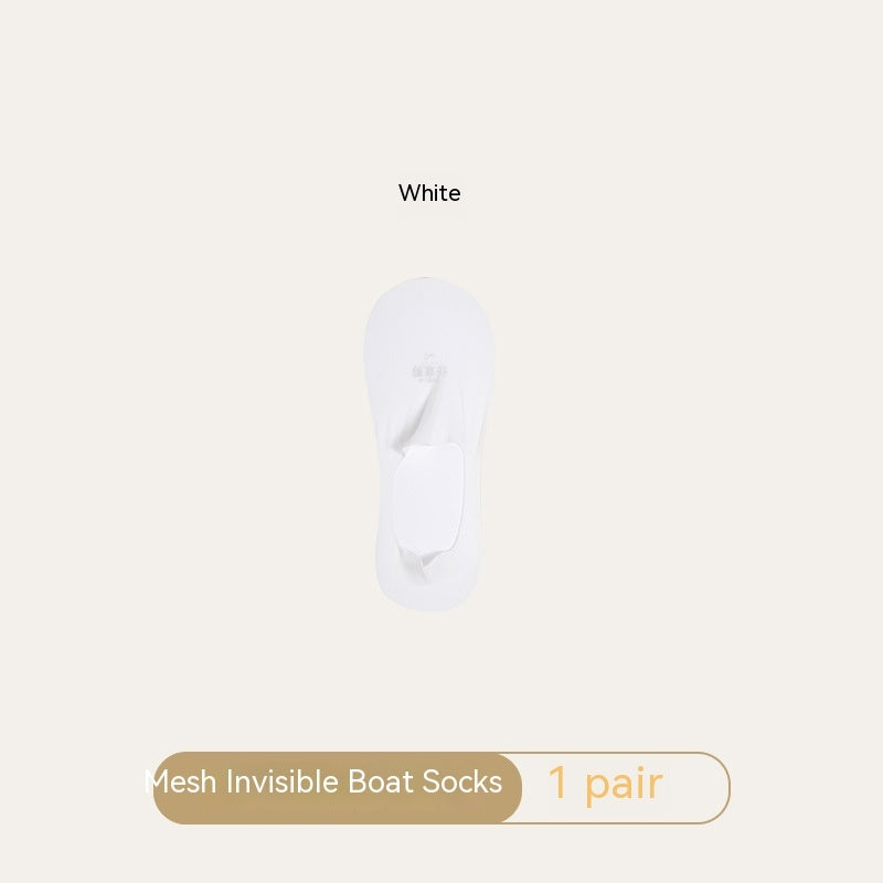 Women's Mesh Boat Socks Summer Thin Cotton Bottom Non-slip Tight Ice Silk Arbitrary Cut Women's Low Cut Invisible Socks 61c68