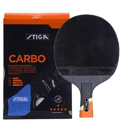 Table Tennis Rackets Professional Single Shot 6 Star Six Carbon Table Tennis Racket Long Handle Shakehand Grip Straight Short