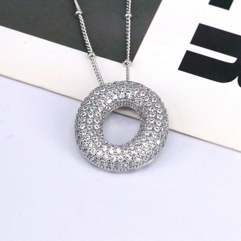 Brass Zircon Bubble Balloon Letter Pendant Necklace For Women 61d957fd 6607 4773 9688 128d935ad098
