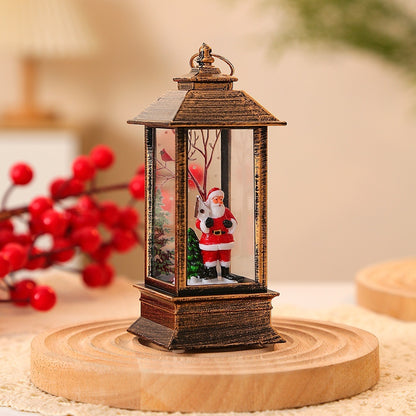 Christmas Portable Oil Lamp Santa Claus LED Night Lights Battery Powered Indoor Outdoor Hanging Lanterns Festive Party Decora