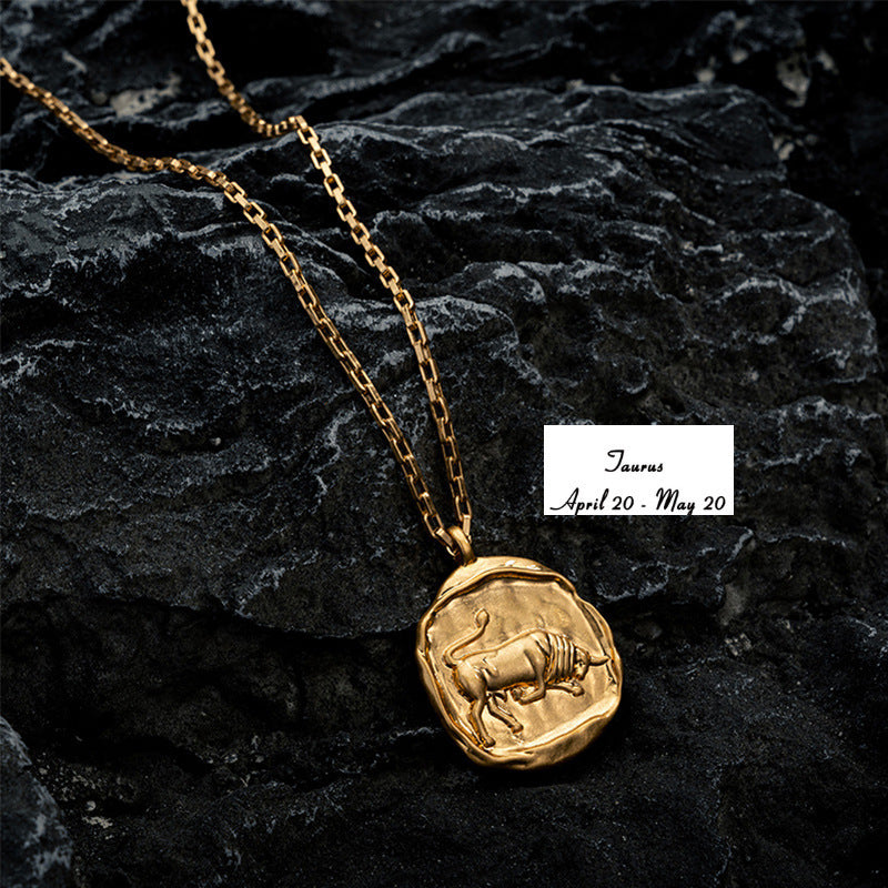 Vacuum Plating 18k Titanium Zodiac Oval Pendant Necklace 61e2d310 07b1 464d 9cbd e357a932b9d9