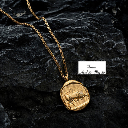 Vacuum Plating 18k Titanium Zodiac Oval Pendant Necklace 61e2d310 07b1 464d 9cbd e357a932b9d9