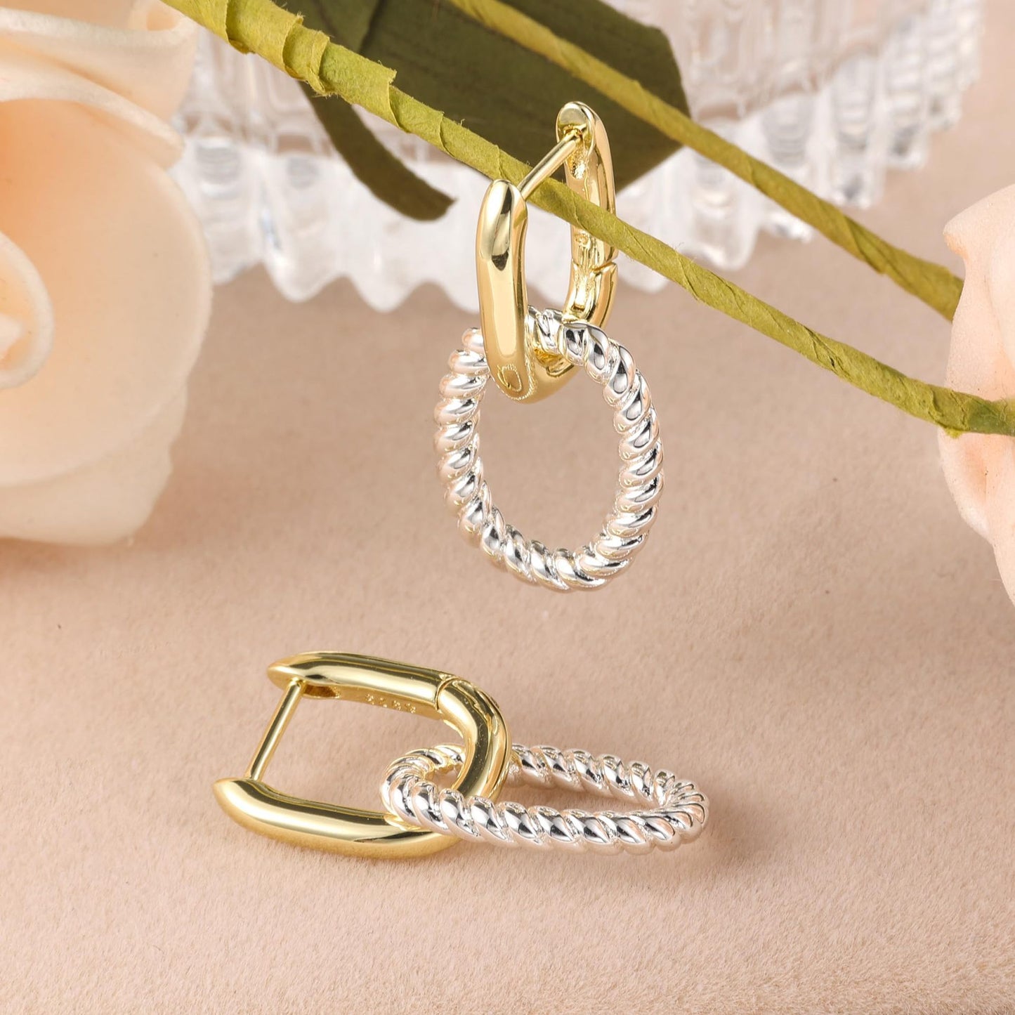 Twist Clip Two-tone Gold And Silver Ring Earrings 61e86aa1 0638 49e3 a2e0 7a2cbd4128c3